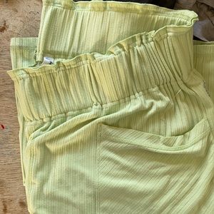 NWOT Free People Blissed Out Wide Leg Ribbed Pants M